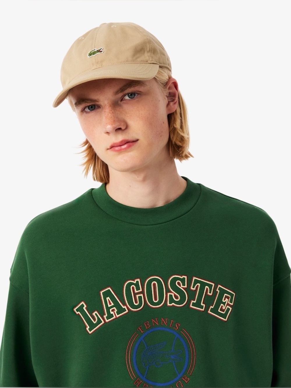 NWT Lacoste Men's Heritage Embroidery Fleece Sweatshirt - Picture 3 of 6